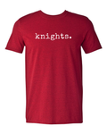 Knights Typewriter Text Graphic T-Shirt Antique Red