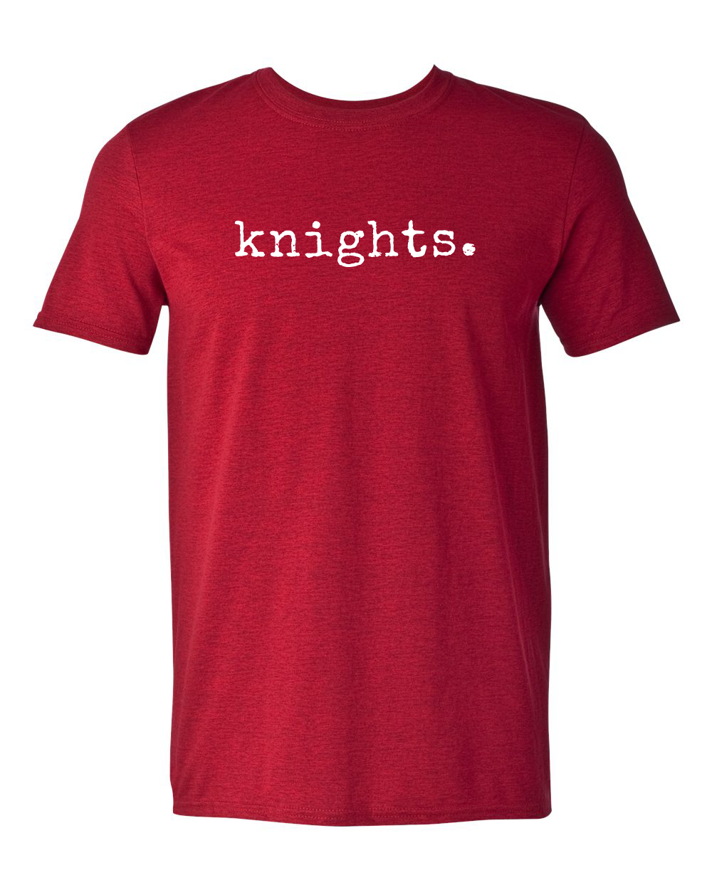 Knights Typewriter Text Graphic T-Shirt Antique Red