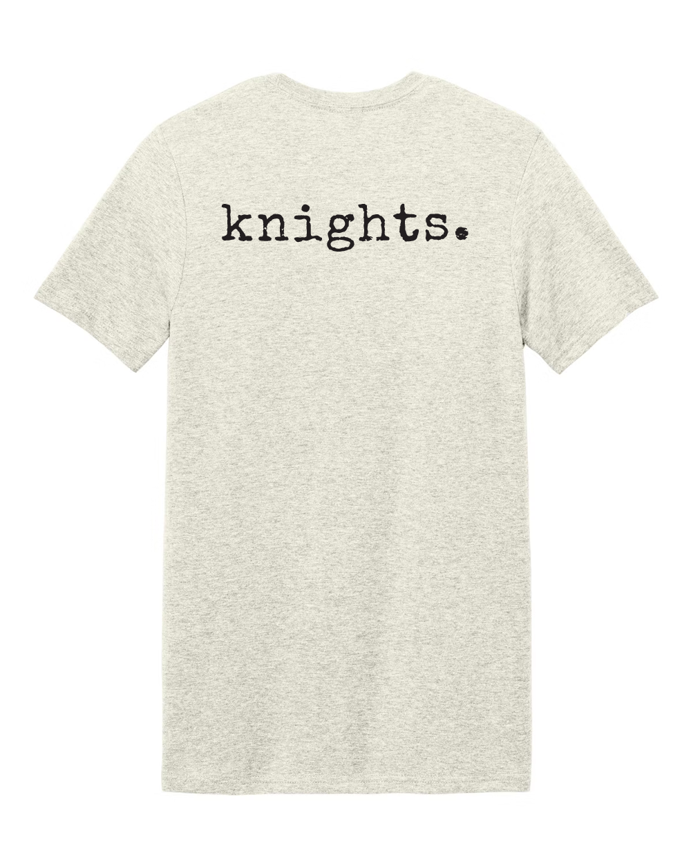 Knights Typewriter Text Graphic T-Shirt Heather Oatmeal