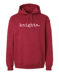 Knights Typewriter Styled Graphic Hooded Sweatshirt Cardinal