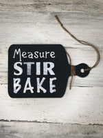 Measure, Stir, Bake Cutting Board